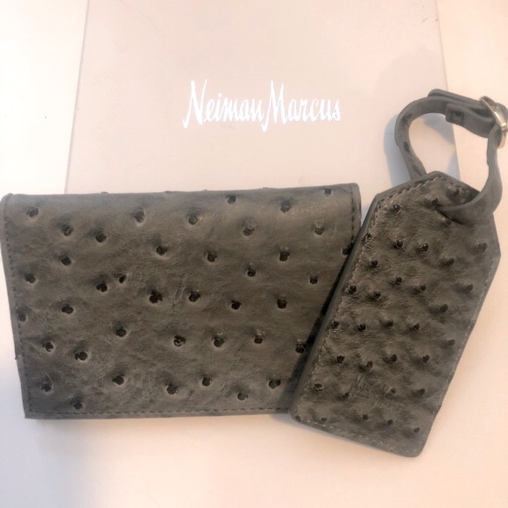 Faux Ostrich Passport/Bagtag